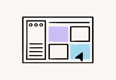 Browser window with drag-and-drop layout interface