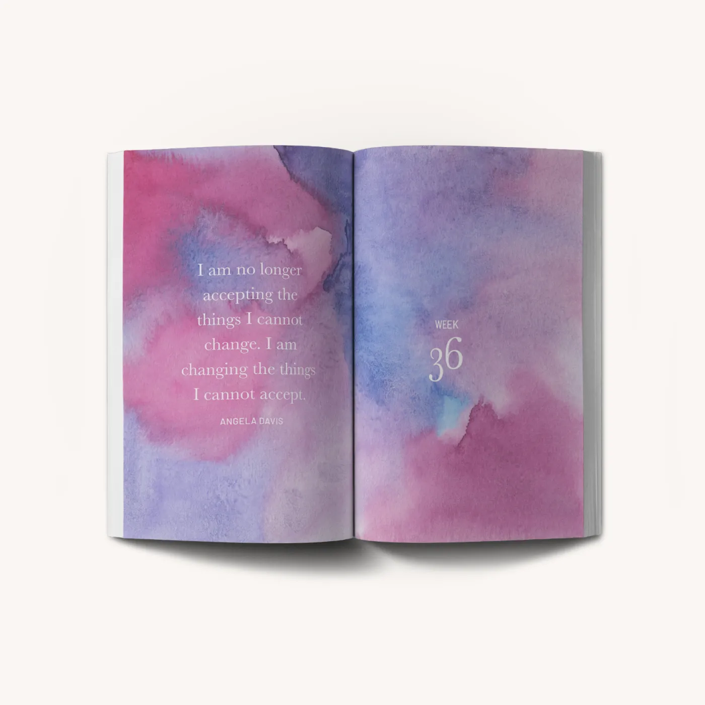 Open daily journal notebook with pages to track mindful habits and your schedule.