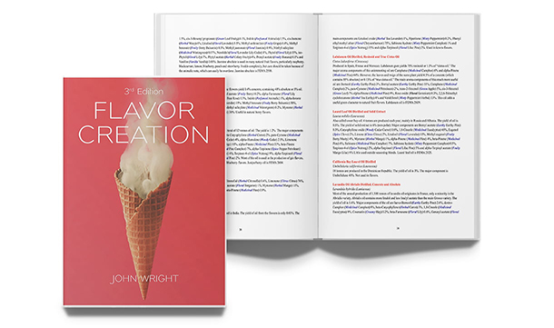 Edición en 3D de Flavor Creation, libro comercial diseñado profesionalmente por John Wright