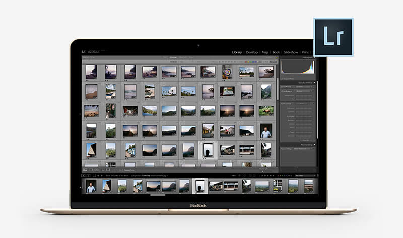 Adobe Lightroom op een MacBook Air